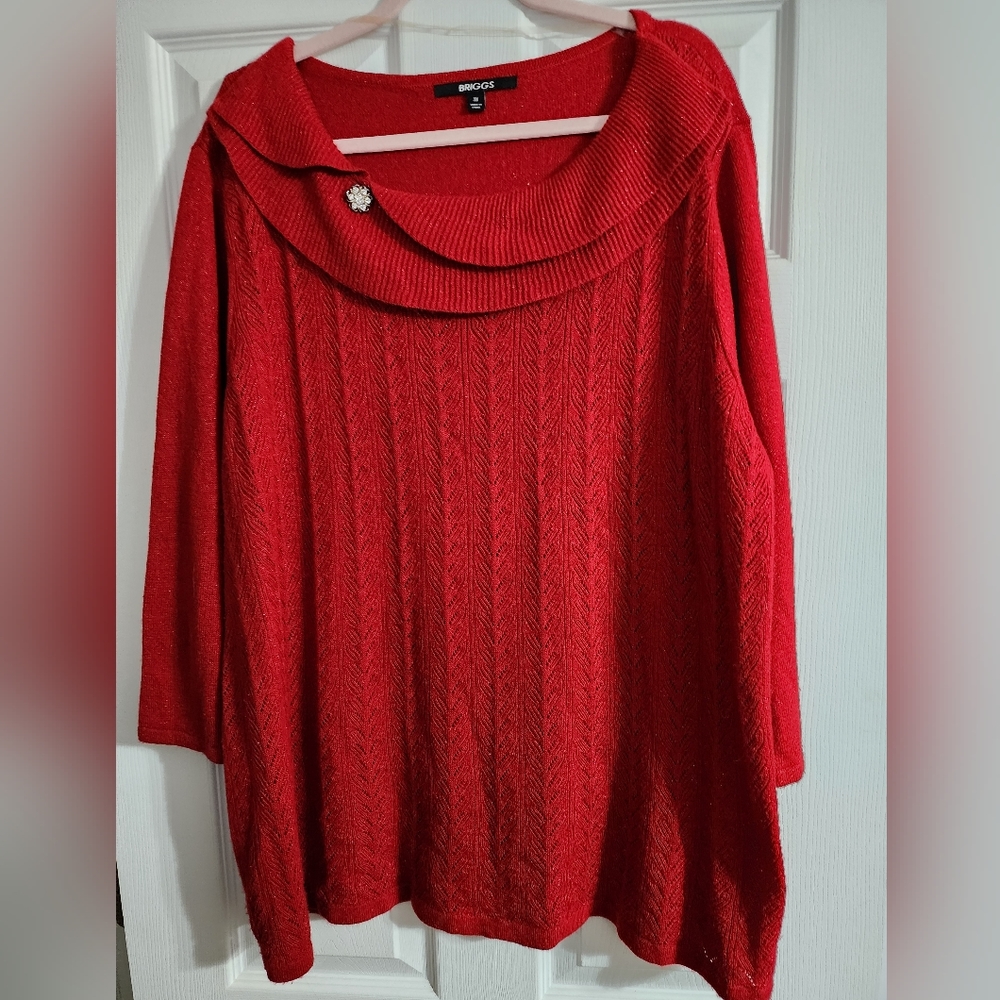 Briggs Women's Red Sweater 2X